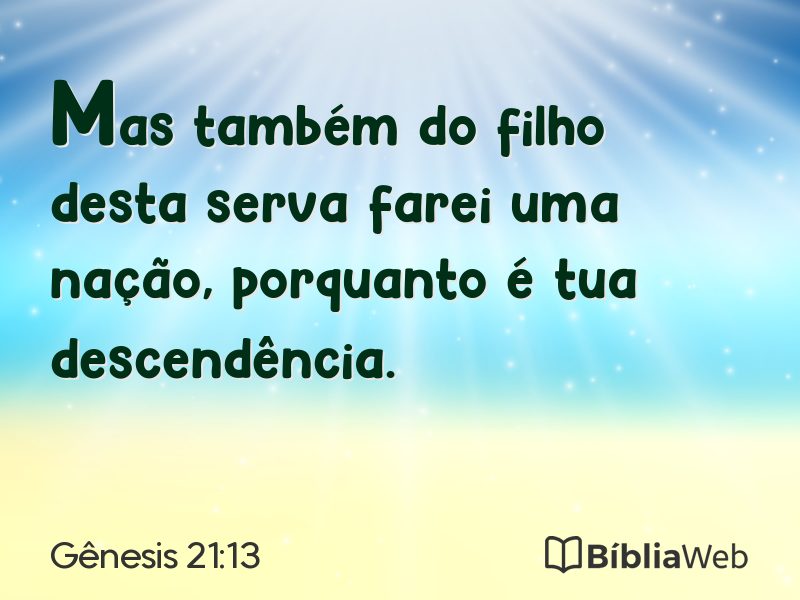 Gênesis 21:13 em imagem para compartilhar