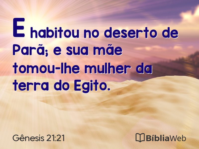 Gênesis 21:21 em imagem para compartilhar