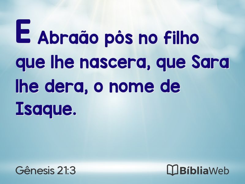 Gênesis 21:3 em imagem para compartilhar