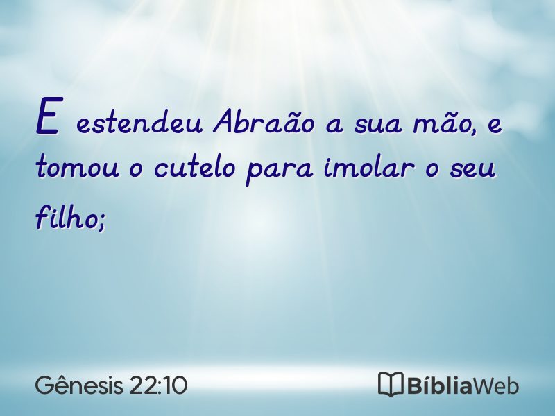 Gênesis 22:10 em imagem para compartilhar