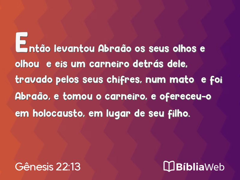 Gênesis 22:13 em imagem para compartilhar