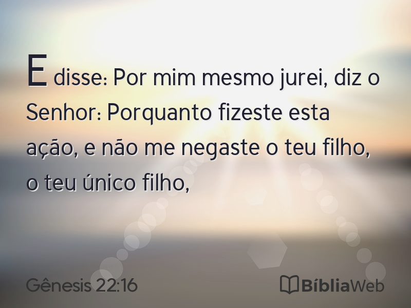 Gênesis 22:16 em imagem para compartilhar