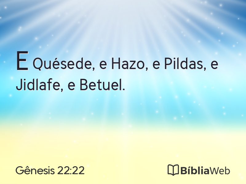 Gênesis 22:22 em imagem para compartilhar
