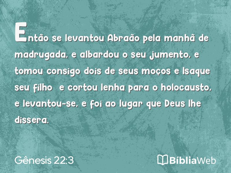 Gênesis 22:3 em imagem para compartilhar