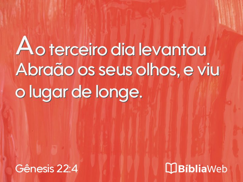 Gênesis 22:4 em imagem para compartilhar