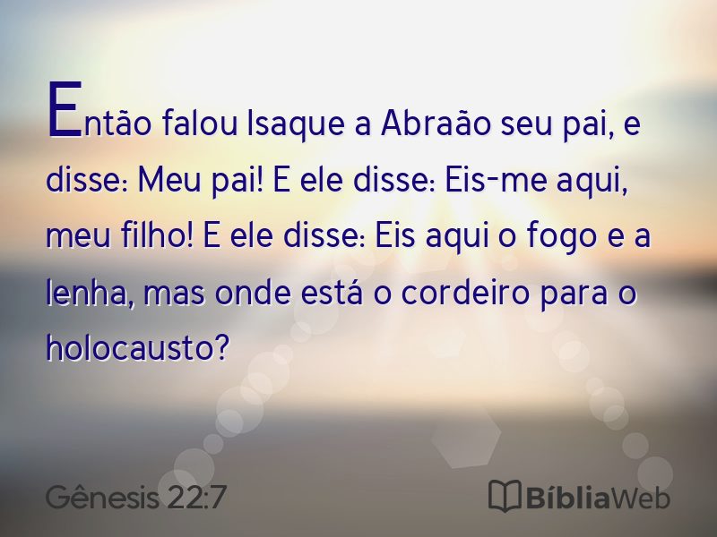 Gênesis 22:7 em imagem para compartilhar