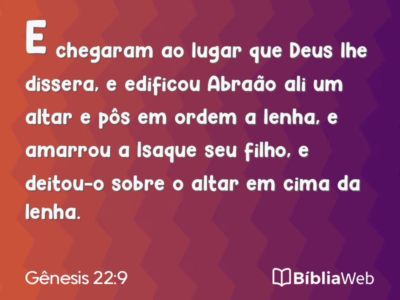 Gênesis 22:9 em imagem para compartilhar