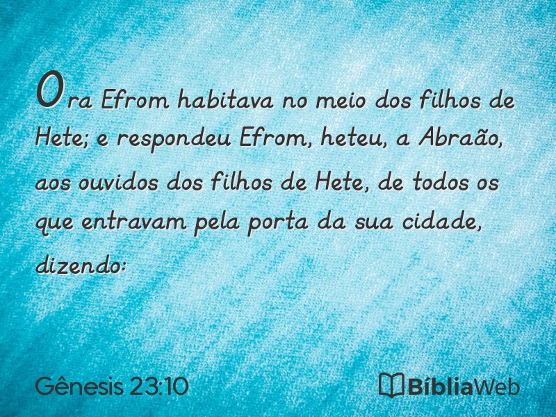 Gênesis 23:10 em imagem para compartilhar