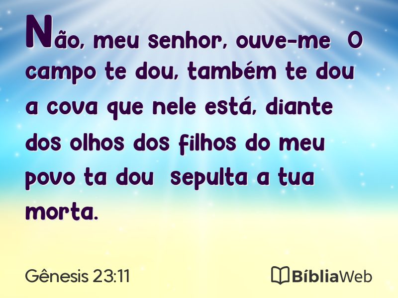 Gênesis 23:11 em imagem para compartilhar