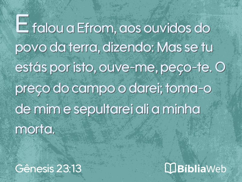 Gênesis 23:13 em imagem para compartilhar