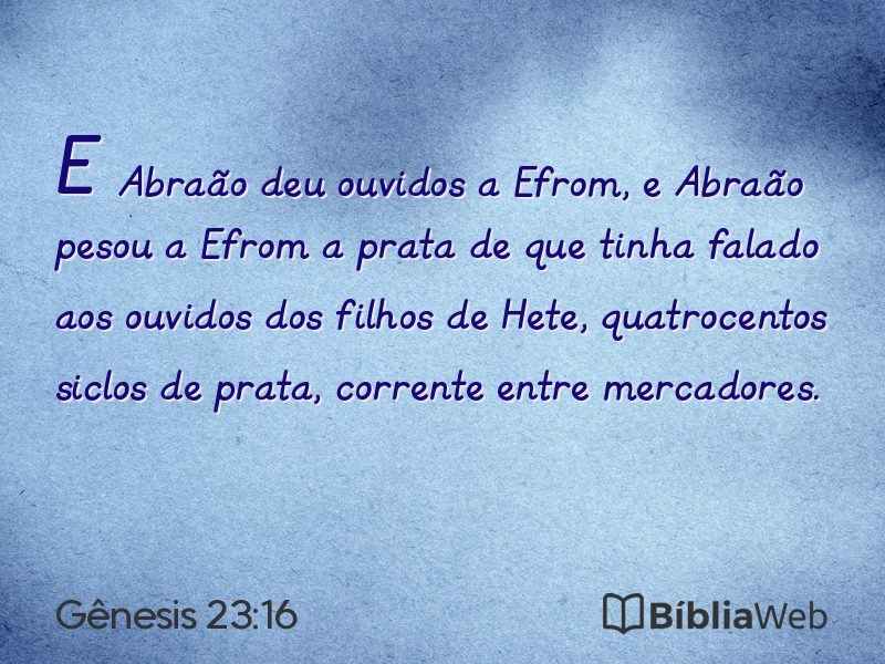 Gênesis 23:16 em imagem para compartilhar