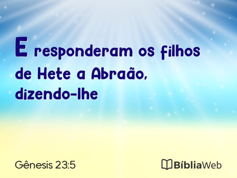 Gênesis 23:5 em imagem para compartilhar