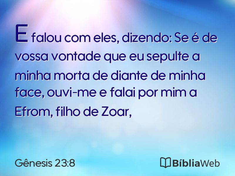 Gênesis 23:8 em imagem para compartilhar