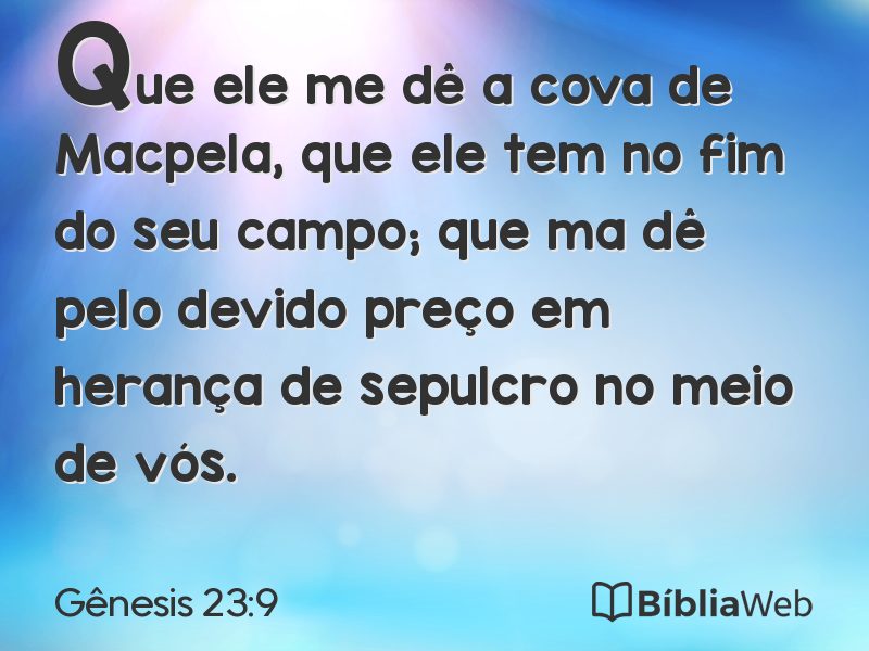 Gênesis 23:9 em imagem para compartilhar
