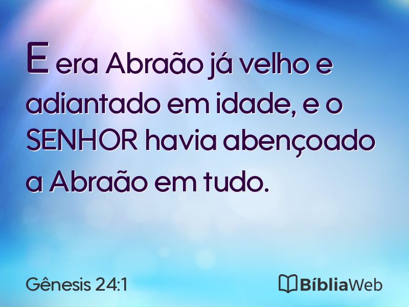 Gênesis 24:1 em imagem para compartilhar