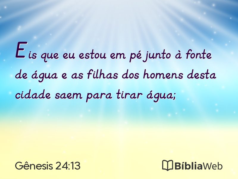 Gênesis 24:13 em imagem para compartilhar