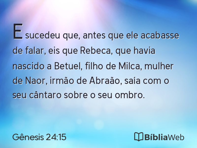 Gênesis 24:15 em imagem para compartilhar