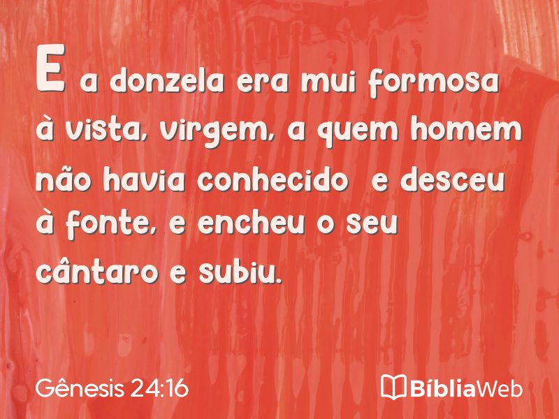 Gênesis 24:16 em imagem para compartilhar