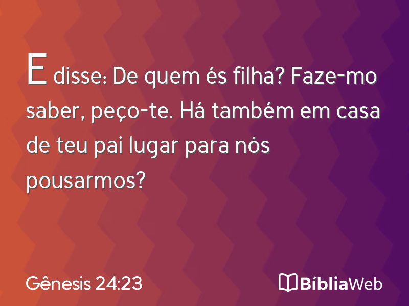 Gênesis 24:23 em imagem para compartilhar