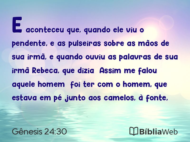 Gênesis 24:30 em imagem para compartilhar