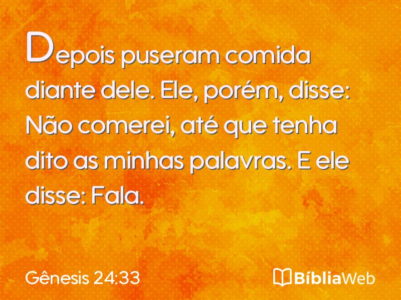 Gênesis 24:33 em imagem para compartilhar