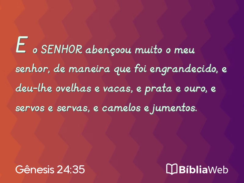 Gênesis 24:35 em imagem para compartilhar