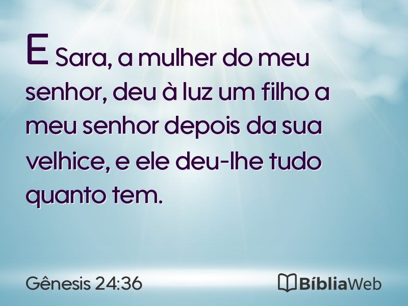 Gênesis 24:36 em imagem para compartilhar