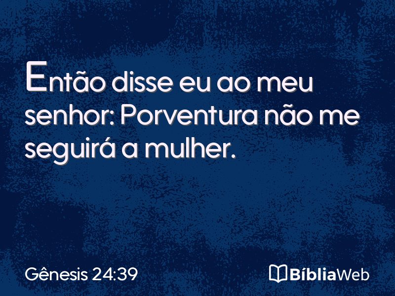 Gênesis 24:39 em imagem para compartilhar