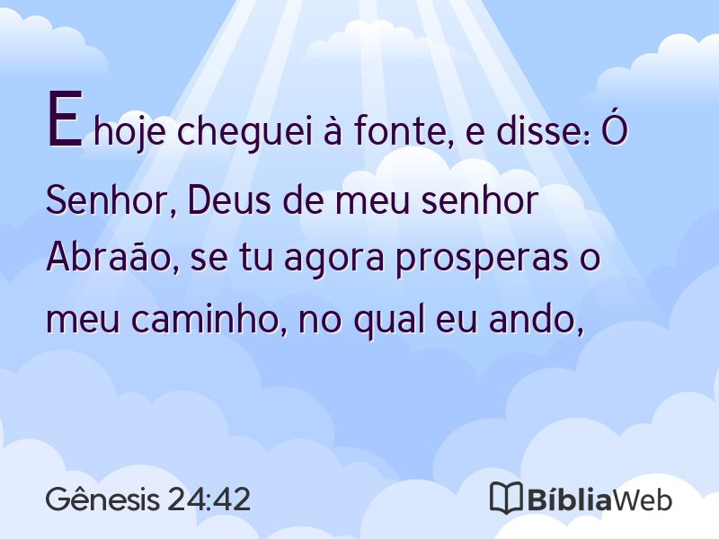 Gênesis 24:42 em imagem para compartilhar
