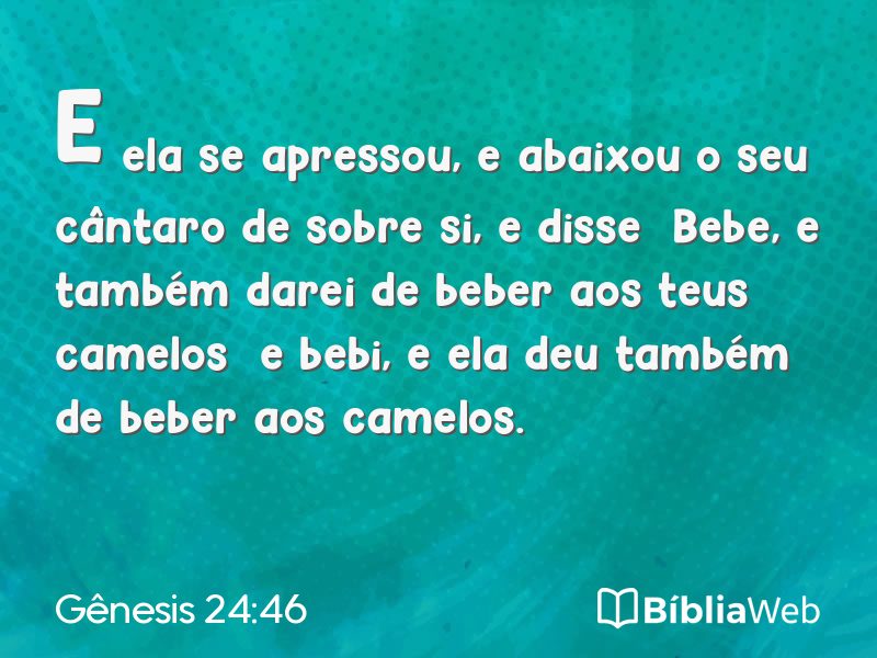 Gênesis 24:46 em imagem para compartilhar