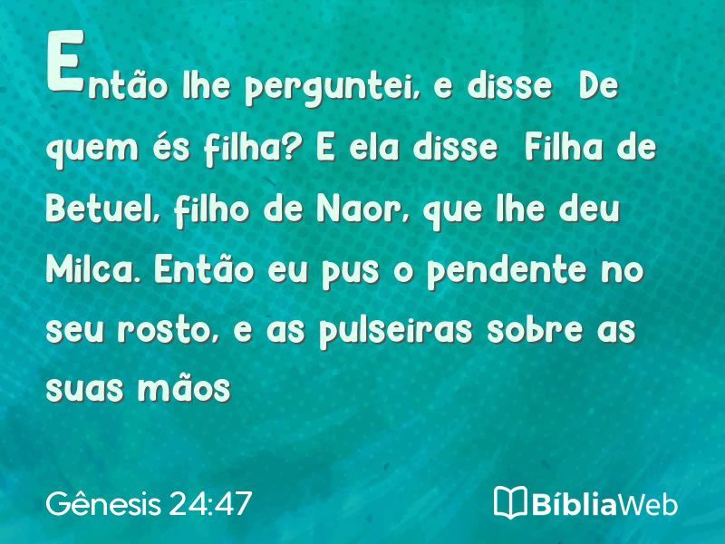 Gênesis 24:47 em imagem para compartilhar