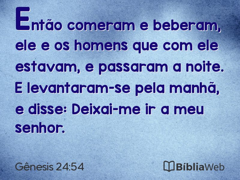 Gênesis 24:54 em imagem para compartilhar