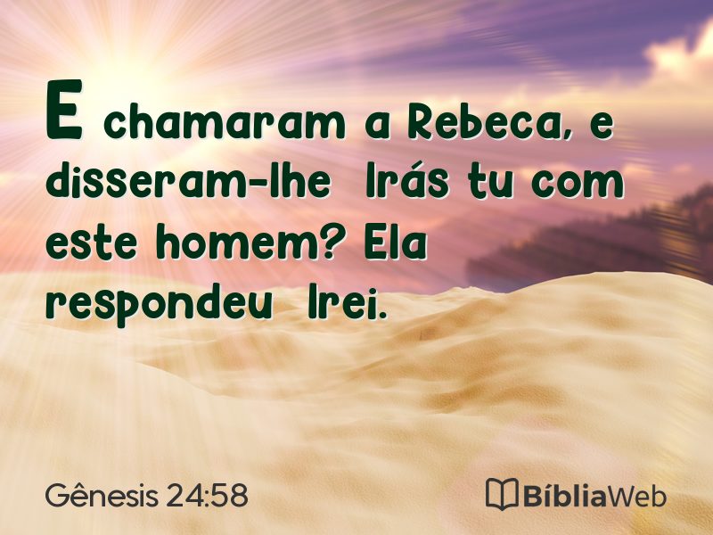 Gênesis 24:58 em imagem para compartilhar