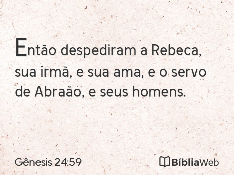 Gênesis 24:59 em imagem para compartilhar