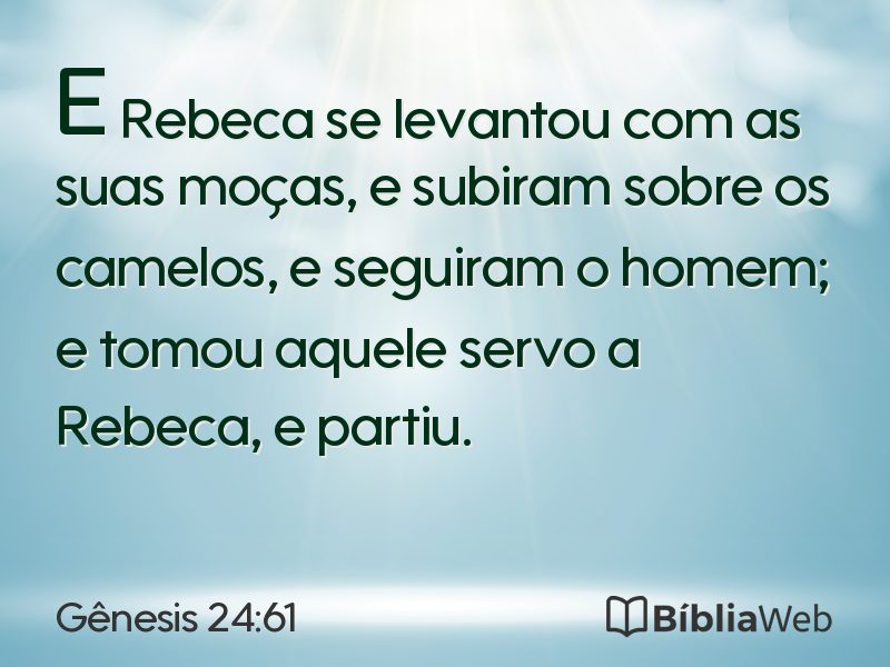 Gênesis 24:61 em imagem para compartilhar