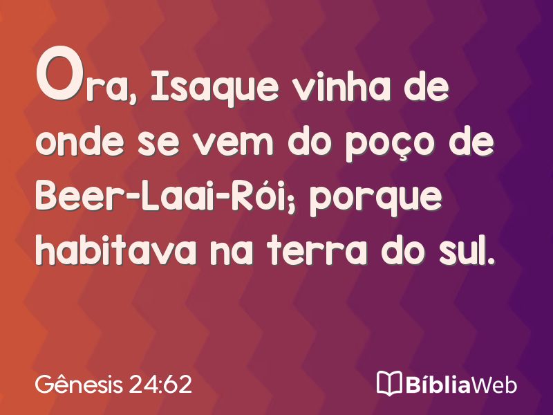 Gênesis 24:62 em imagem para compartilhar