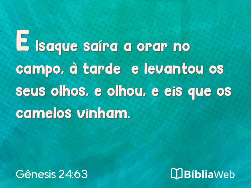 Gênesis 24:63 em imagem para compartilhar