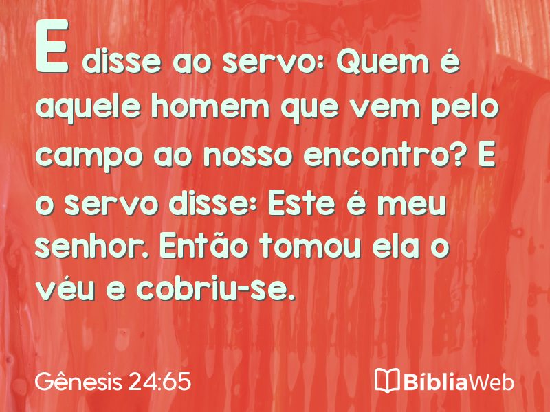 Gênesis 24:65 em imagem para compartilhar