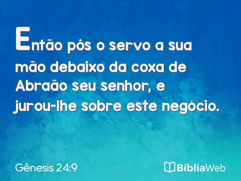 Gênesis 24:9 em imagem para compartilhar