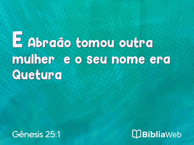 Gênesis 25:1 em imagem para compartilhar