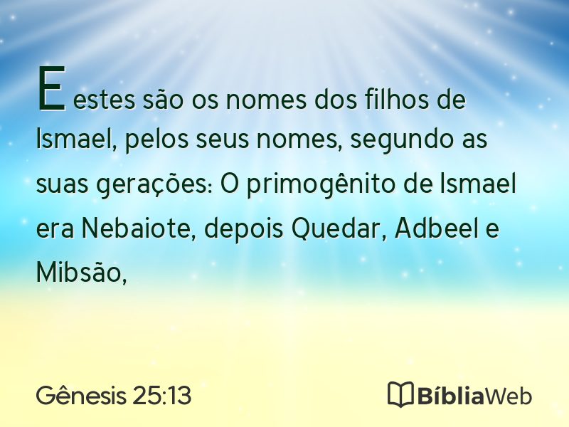 Gênesis 25:13 em imagem para compartilhar