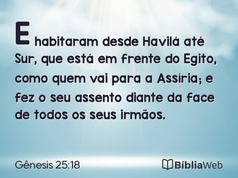 Gênesis 25:18 em imagem para compartilhar