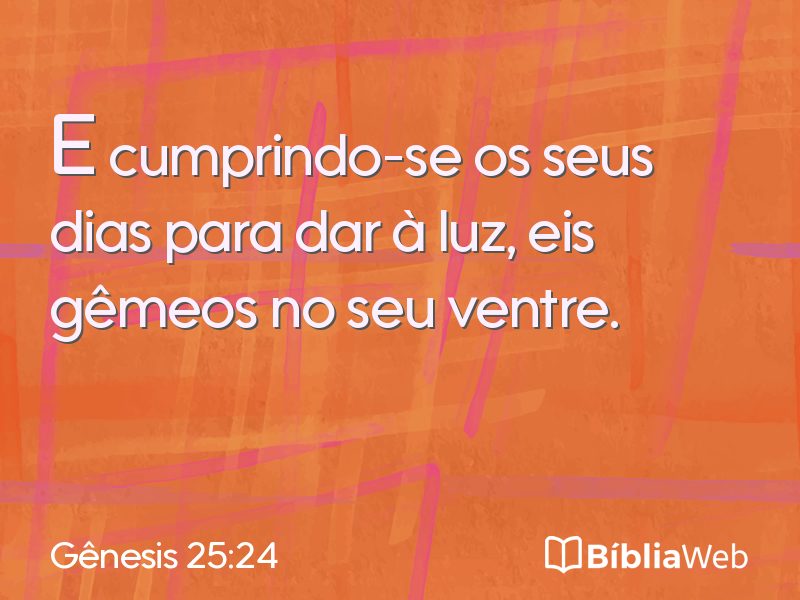 Gênesis 25:24 em imagem para compartilhar
