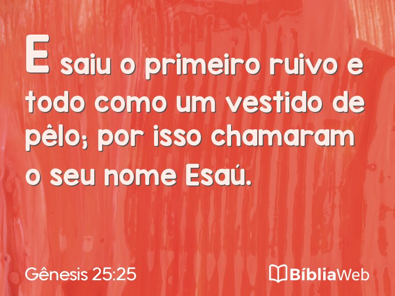Gênesis 25:25 em imagem para compartilhar