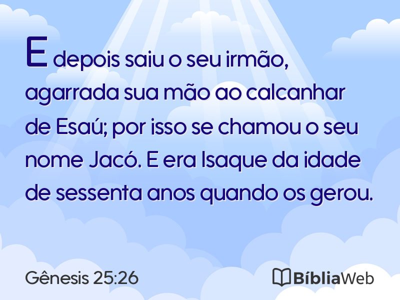 Gênesis 25:26 em imagem para compartilhar