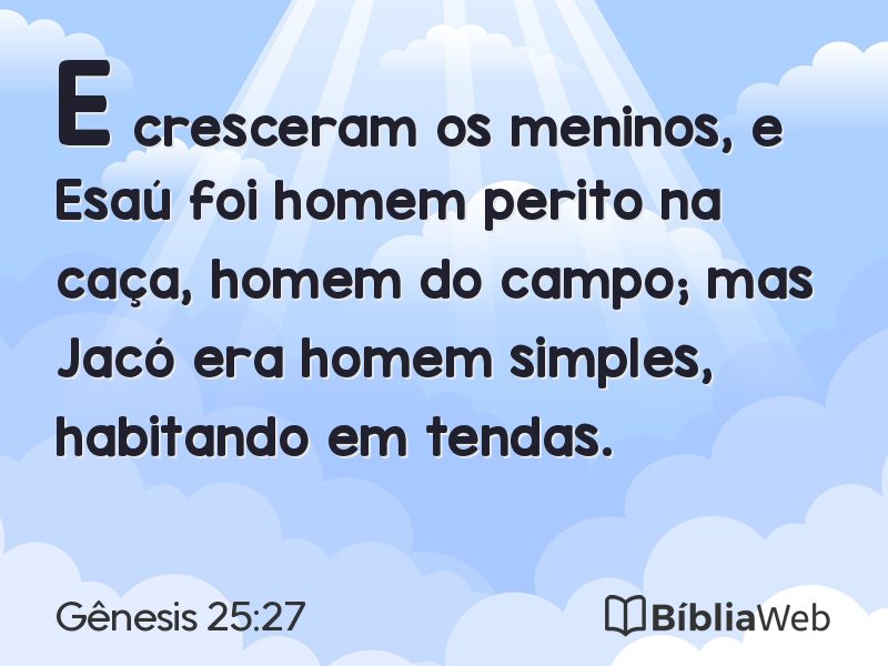 Gênesis 25:27 em imagem para compartilhar