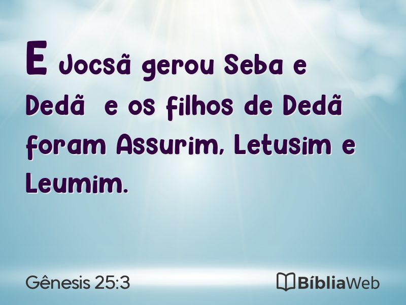 Gênesis 25:3 em imagem para compartilhar