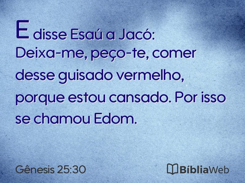 Gênesis 25:30 em imagem para compartilhar