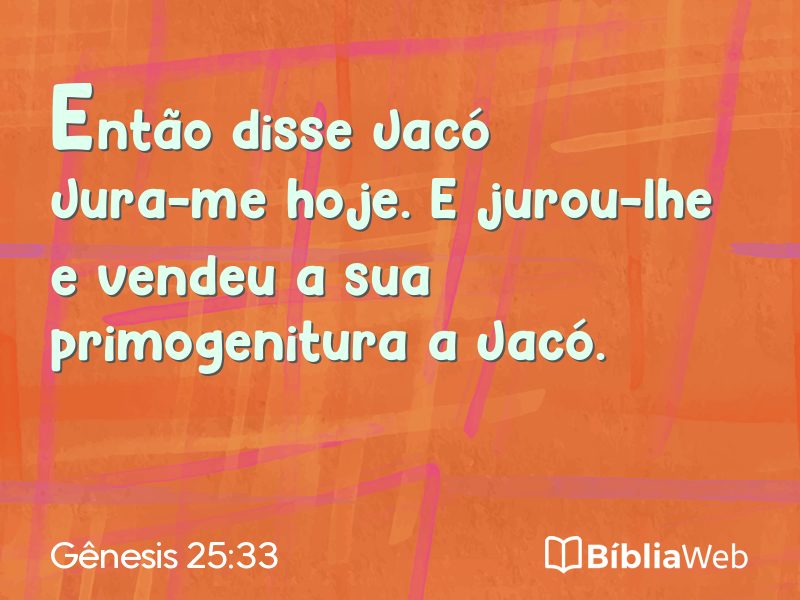 Gênesis 25:33 em imagem para compartilhar