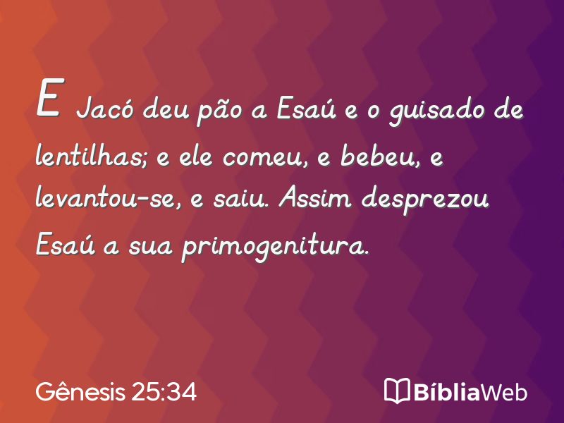 Gênesis 25:34 em imagem para compartilhar